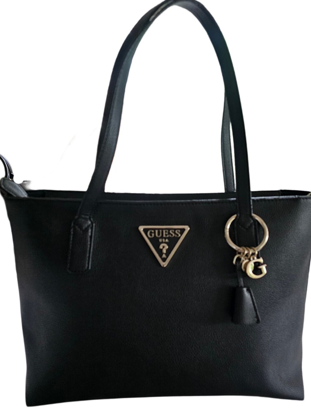 Large Black GUESS Wilder Logo Shoulder Bag Tote Purse